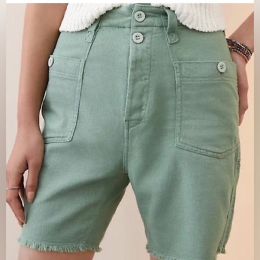 Pilcro High Waist Green Shorts